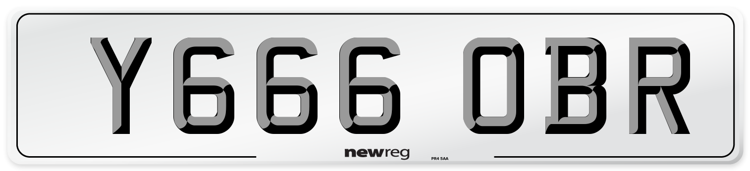 Y666 OBR Number Plate from New Reg